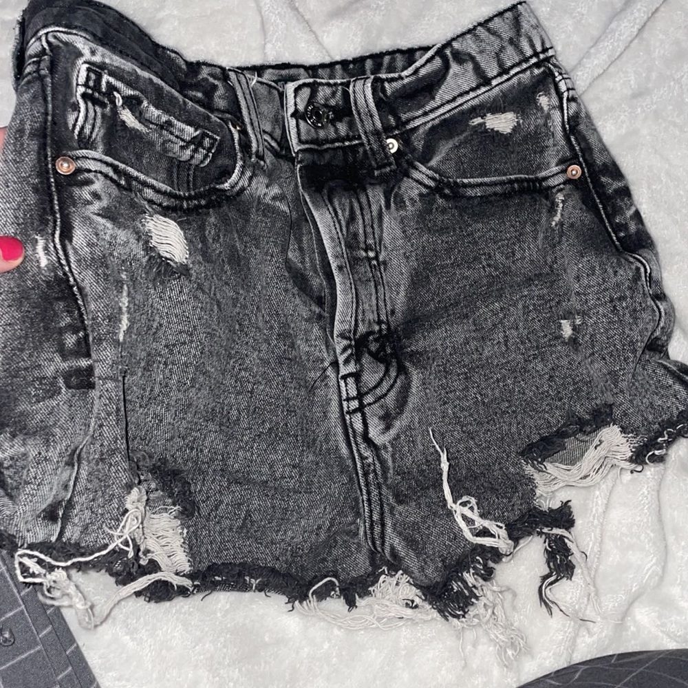 Black jean shorts